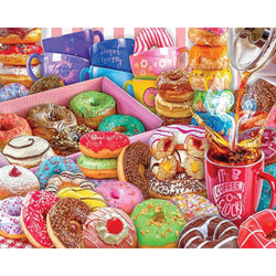 Donuts & Coffee 1000 Piece Jigsaw Puzzle White Mountain (ONLINE ORDER ONLY)