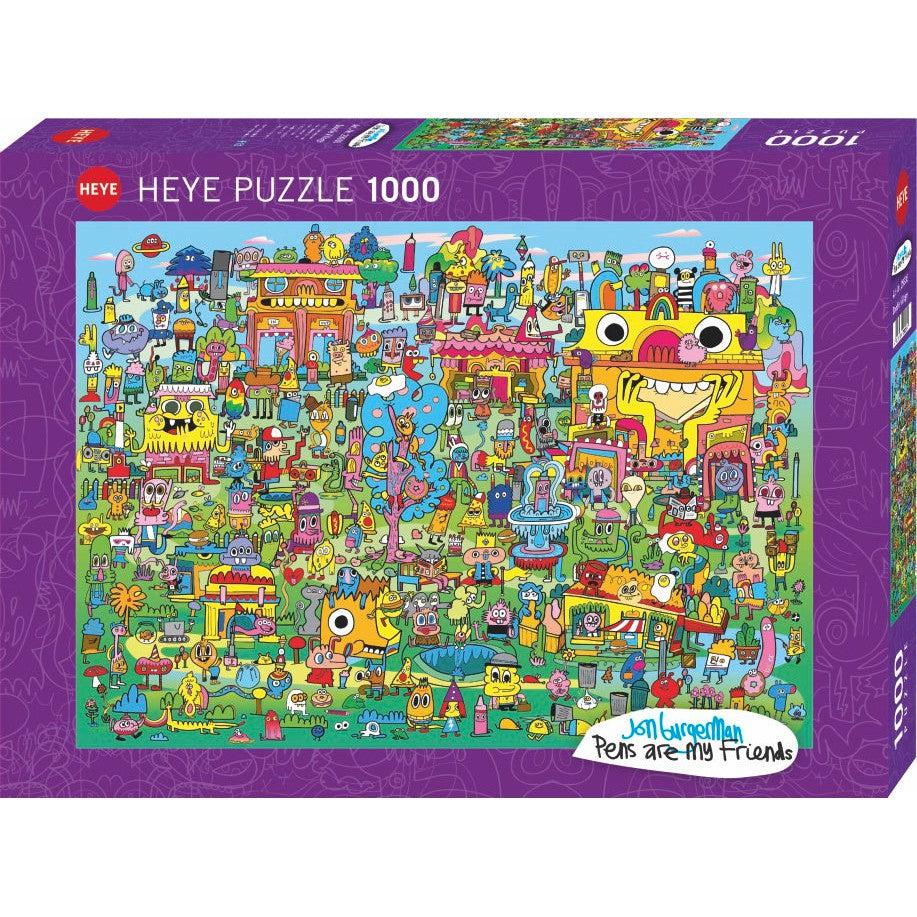 Doodle Village Burgerman 1000 Piece Jigsaw Puzzle Heye (ONLINE ORDER ONLY)