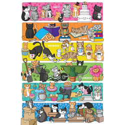 Doodlecat Days 100 Large Piece Jigsaw Puzzle Cobble Hill (ONLINE ORDER ONLY)