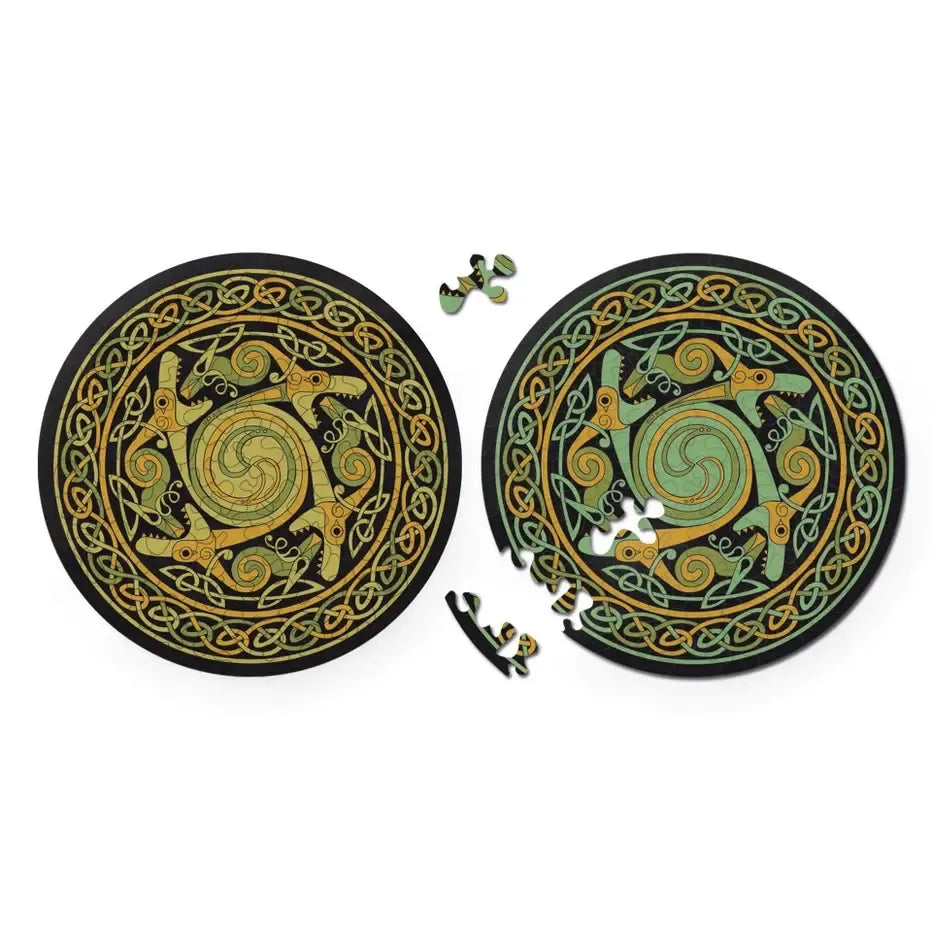 Double Dragon 88 Wood Piece Double-Sided Round Jigsaw Puzzle Curiosi (ONLINE ORDER ONLY)