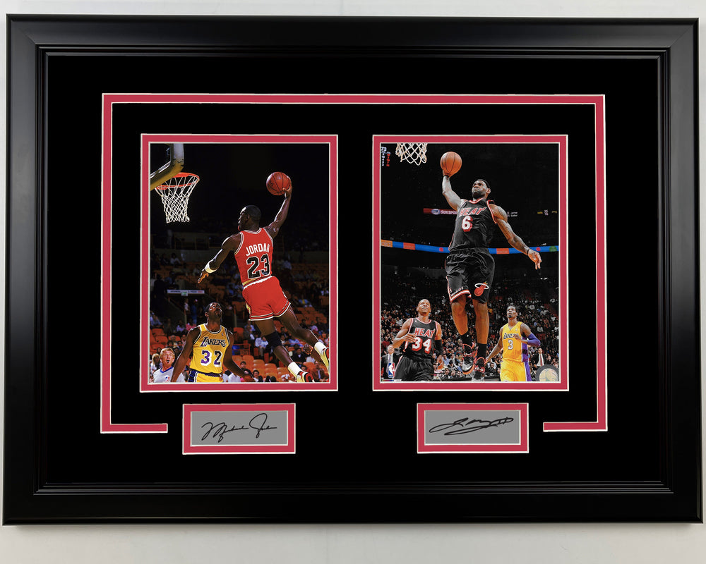 Michael Jordan and LeBron James Facsimile Laser Engraved Signatures 17x23 Dual Basketball Photo (ONLINE ORDER ONLY)