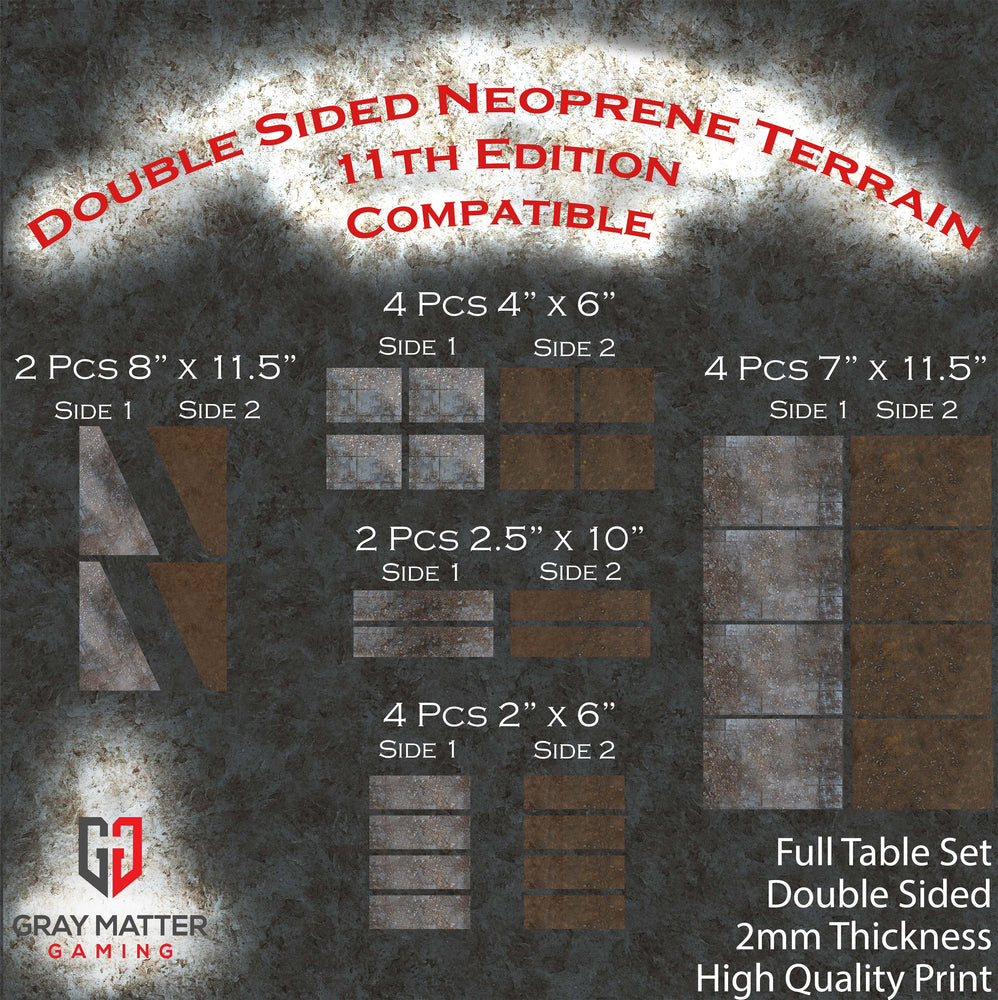 Double Sided Neoprene Terrain Table Set - 11th Edition Compatible