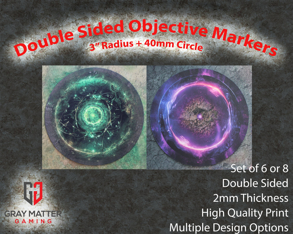 Double Sided 7.57" Neoprene Objective Markers - Green and Purple Energy (Online Order Only)
