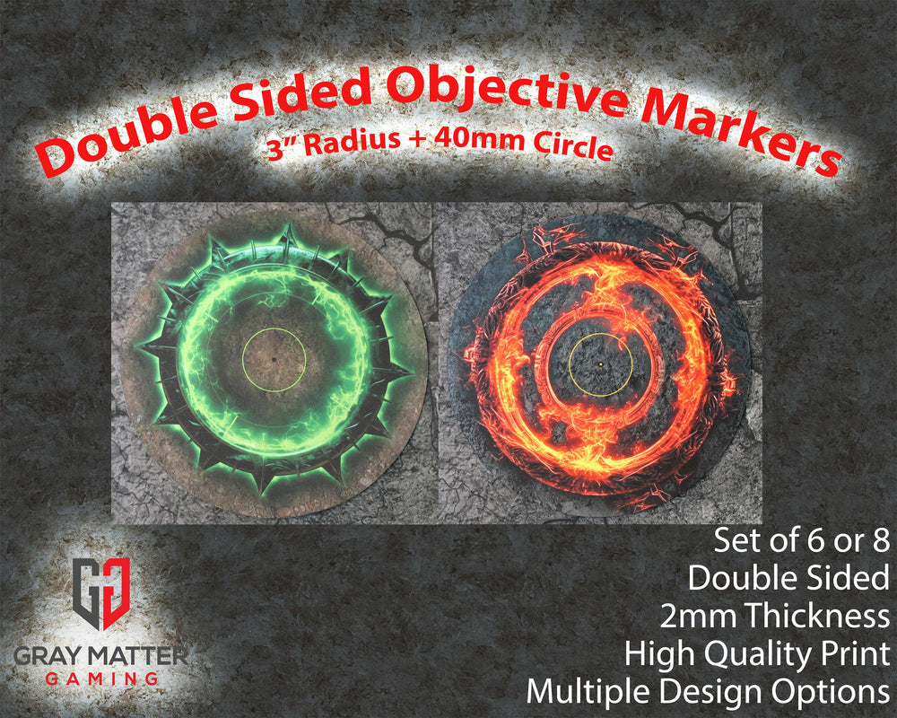 Double Sided Neoprene 7.57" Objective Markers - Green and Flaming Portal (Online Order Only)