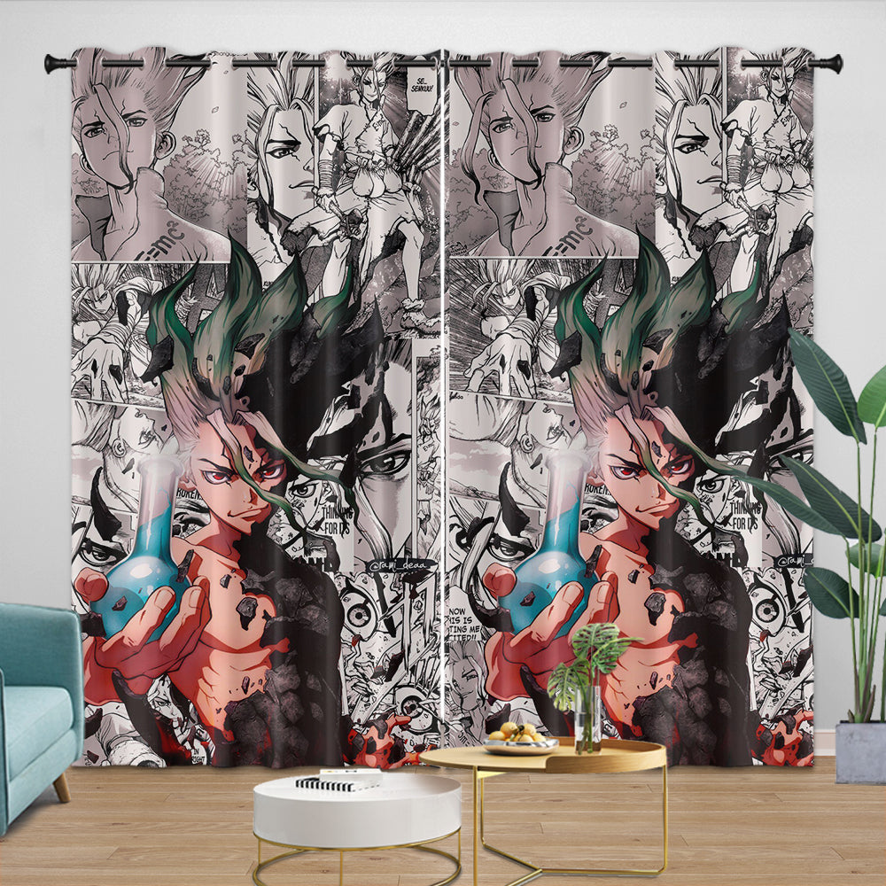 Dr Stone Hd Anime Curtains Blackout Window Drapes (Online Order Only)
