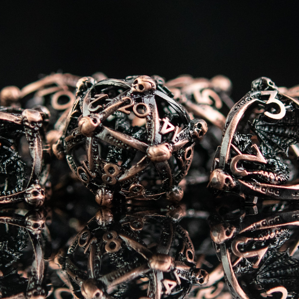 Pre-Order|| Draco Immortui Hollow Metal Dice Set - Bronze