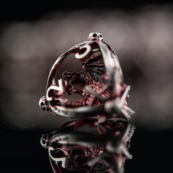 Pre-Order|| Draco Immortui Hollow Metal Dice Set - Red and Silver