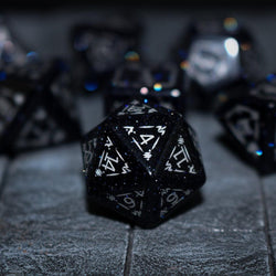 Dragon Shield Blue Sandstone (Silver Font) Gemstone DND Dice Set (ONLINE ORDER ONLY)