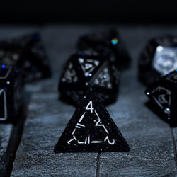 Dragon Shield Blue Sandstone (Silver Font) Gemstone DND Dice Set (ONLINE ORDER ONLY)