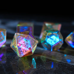 Dragon Shield Gemstone Dichroic Glass DND Dice Set (ONLINE ORDER ONLY)