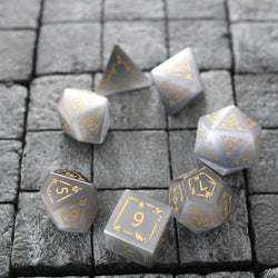 Dragon Shield Gray Cats Eye Gemstone DND Dice Set (ONLINE ORDER ONLY)