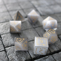 Dragon Shield Gray Cats Eye Gemstone DND Dice Set (ONLINE ORDER ONLY)
