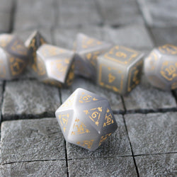 Dragon Shield Gray Cats Eye Gemstone DND Dice Set (ONLINE ORDER ONLY)