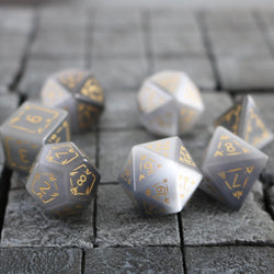 Dragon Shield Gray Cats Eye Gemstone DND Dice Set (ONLINE ORDER ONLY)