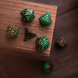 Dragon Shield Green Cats Eye Stone Gemstone DND Dice Set (ONLINE ORDER ONLY)
