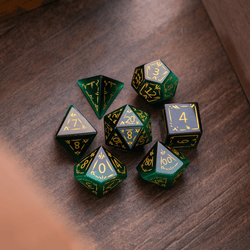 Dragon Shield Green Cats Eye Stone Gemstone DND Dice Set (ONLINE ORDER ONLY)