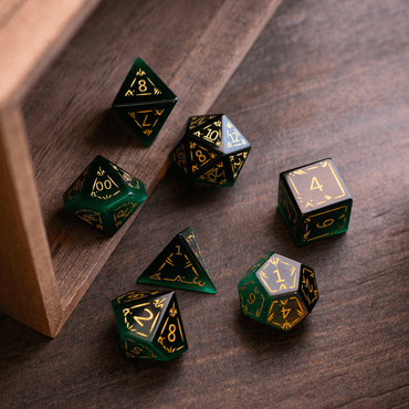 Dragon Shield Green Cats Eye Stone Gemstone DND Dice Set (ONLINE ORDER ONLY)