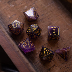 Dragon Shield Purple Amethyst Gemstone DND Dice Set (ONLINE ORDER ONLY)