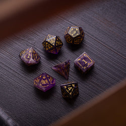 Dragon Shield Purple Amethyst Gemstone DND Dice Set (ONLINE ORDER ONLY)
