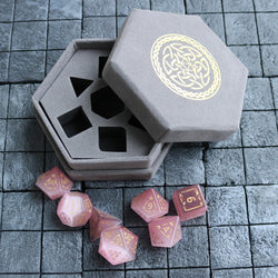 Dragon Shield Watermelon Cats Eye Stone Gemstone DND Dice Set (ONLINE ORDER ONLY)
