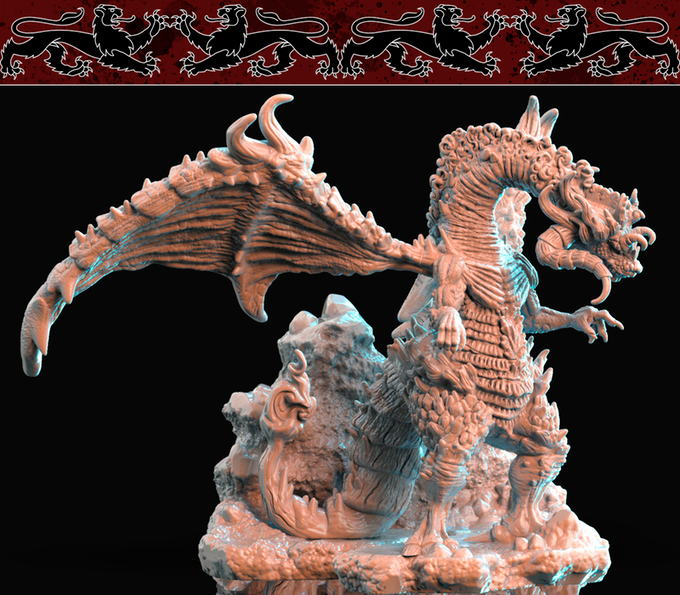 3D Printed Nafarrate  Dragon Bestiary Creatures Volume 1 28mm 32mm D&D (Online Only)