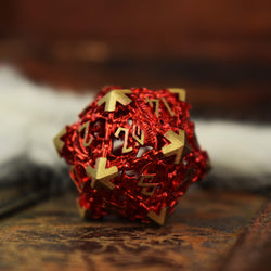 Pre-Order|| Dragon's Lair Hollow Metal Dice Set - Red