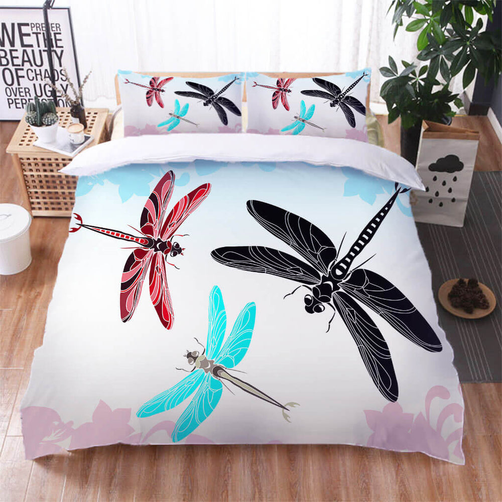 Dragonfly Pattern Bedding Set Quilt Cover Without Filler (Online Order Only)