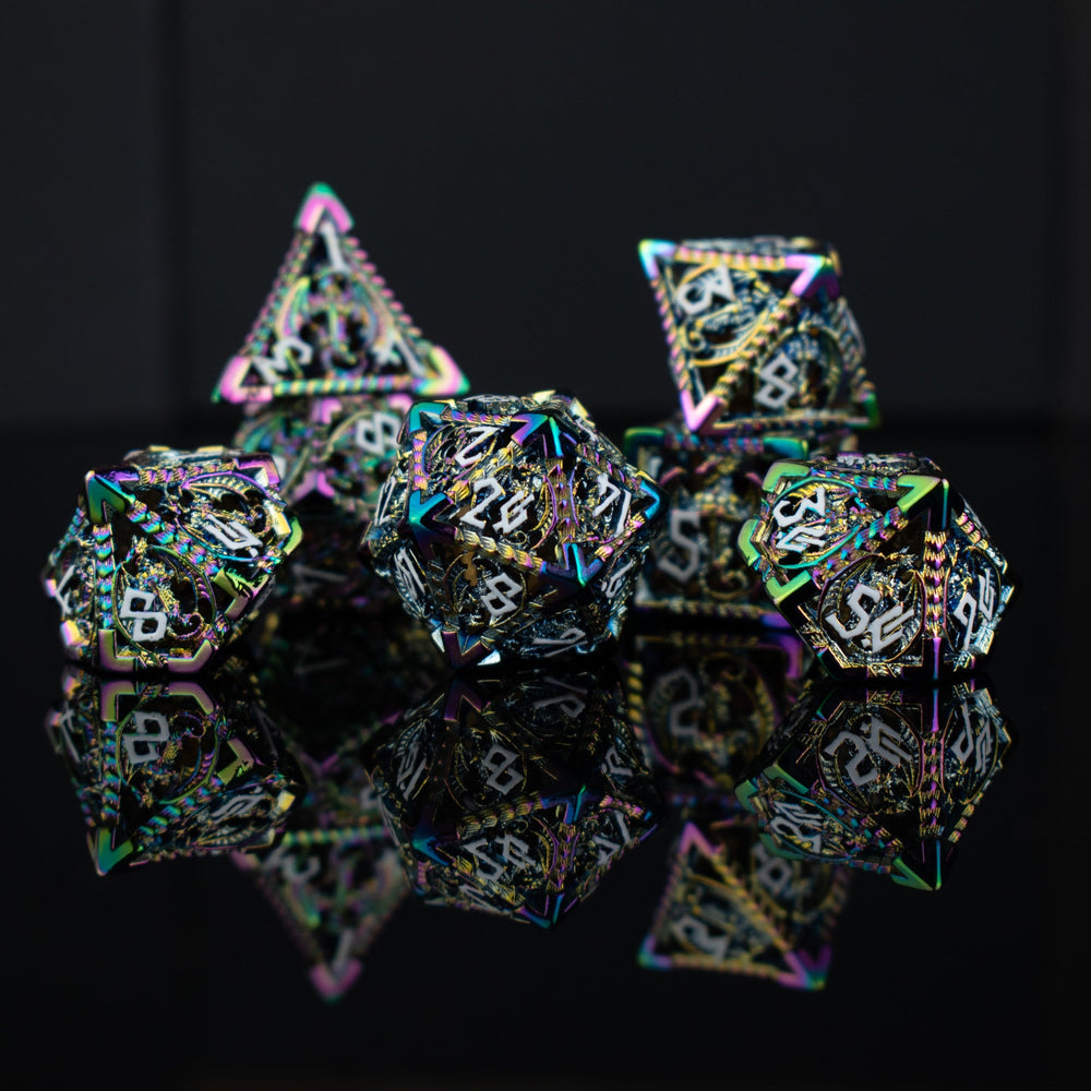 Pre-Order|| Dragonguard Hollow Metal Dice Set - Iridescent
