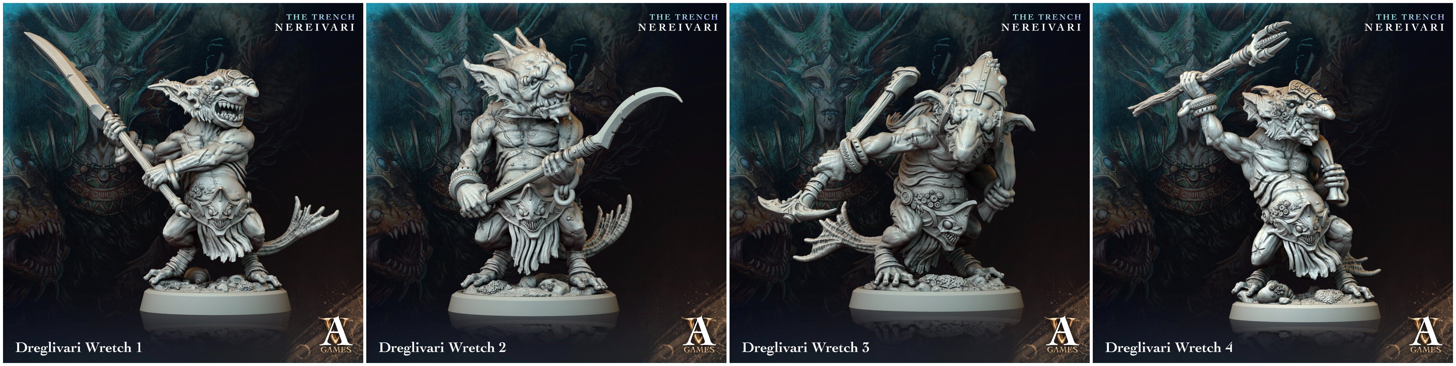 3D Printed Archvillain Games Dreglivari Wretch The Trench Nereivari Archvillain Society Vol XXXV 28 32mm D&D (Online Only)