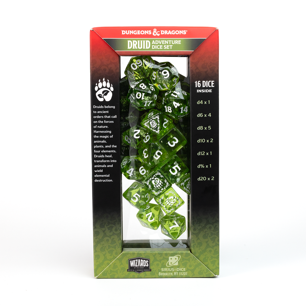 D&D Adventure Dice Set - Druid Edition | Green 15pc Collection (ONLINE ORDER ONLY)