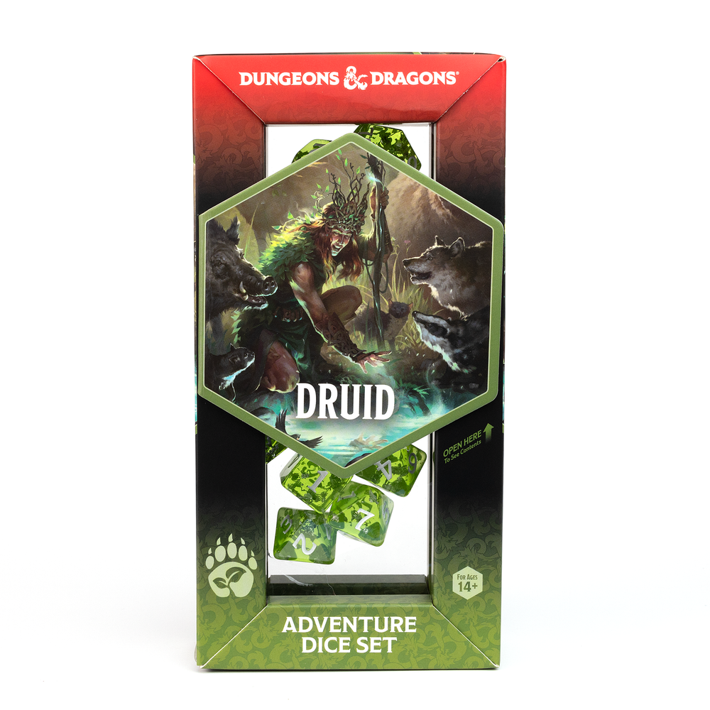 D&D Adventure Dice Set - Druid Edition | Green 15pc Collection (ONLINE ORDER ONLY)