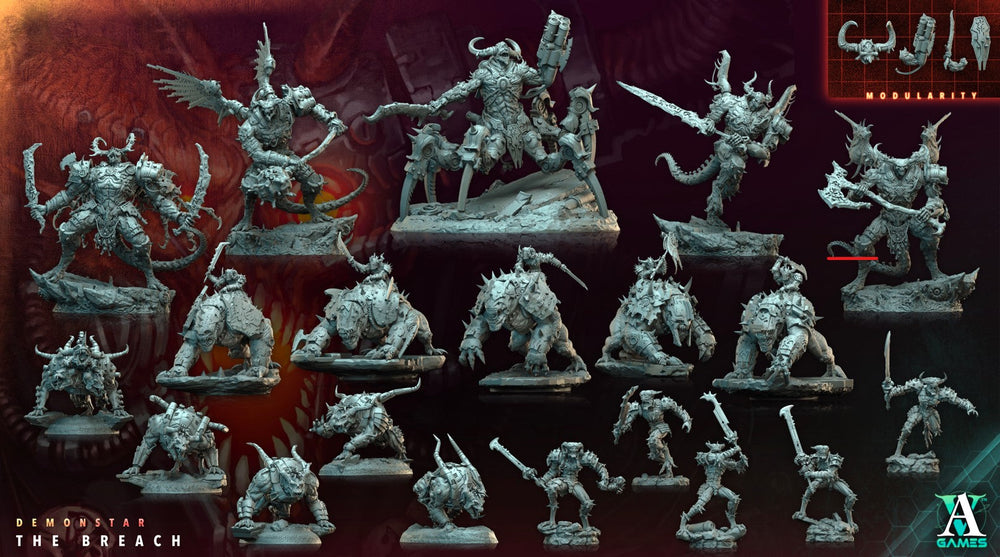 3D Printed Archvillain Games Demonstar The Breach - Helljaw Prince 28mm 32mm D&D (Online Only)