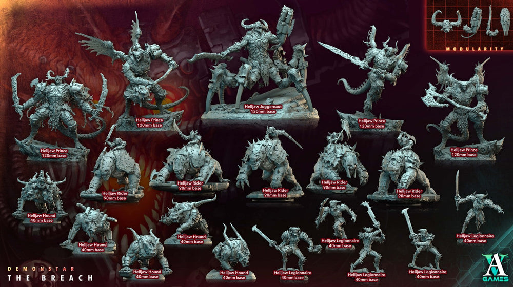 3D Printed Archvillain Games Demonstar The Breach - Helljaw Juggernaut 28mm 32mm D&D (Online Only)