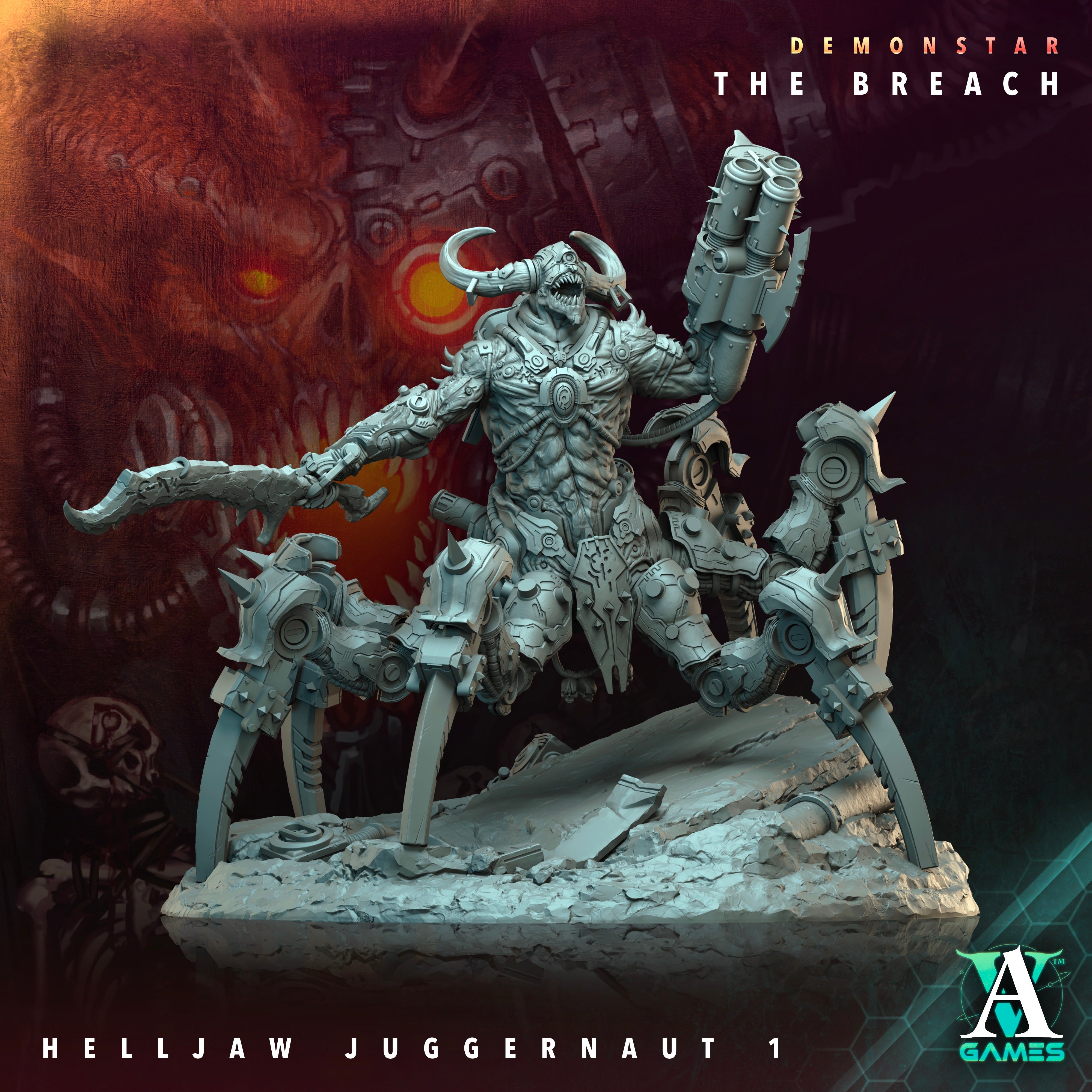 3D Printed Archvillain Games Demonstar The Breach - Helljaw Juggernaut 28mm 32mm D&D (Online Only)
