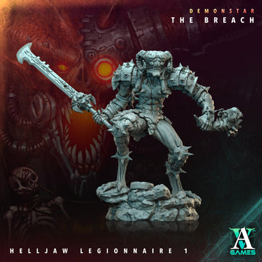 3D Printed Archvillain Games Demonstar The Breach - Helljaw Legionnaire 28mm 32mm D&D (Online Only)
