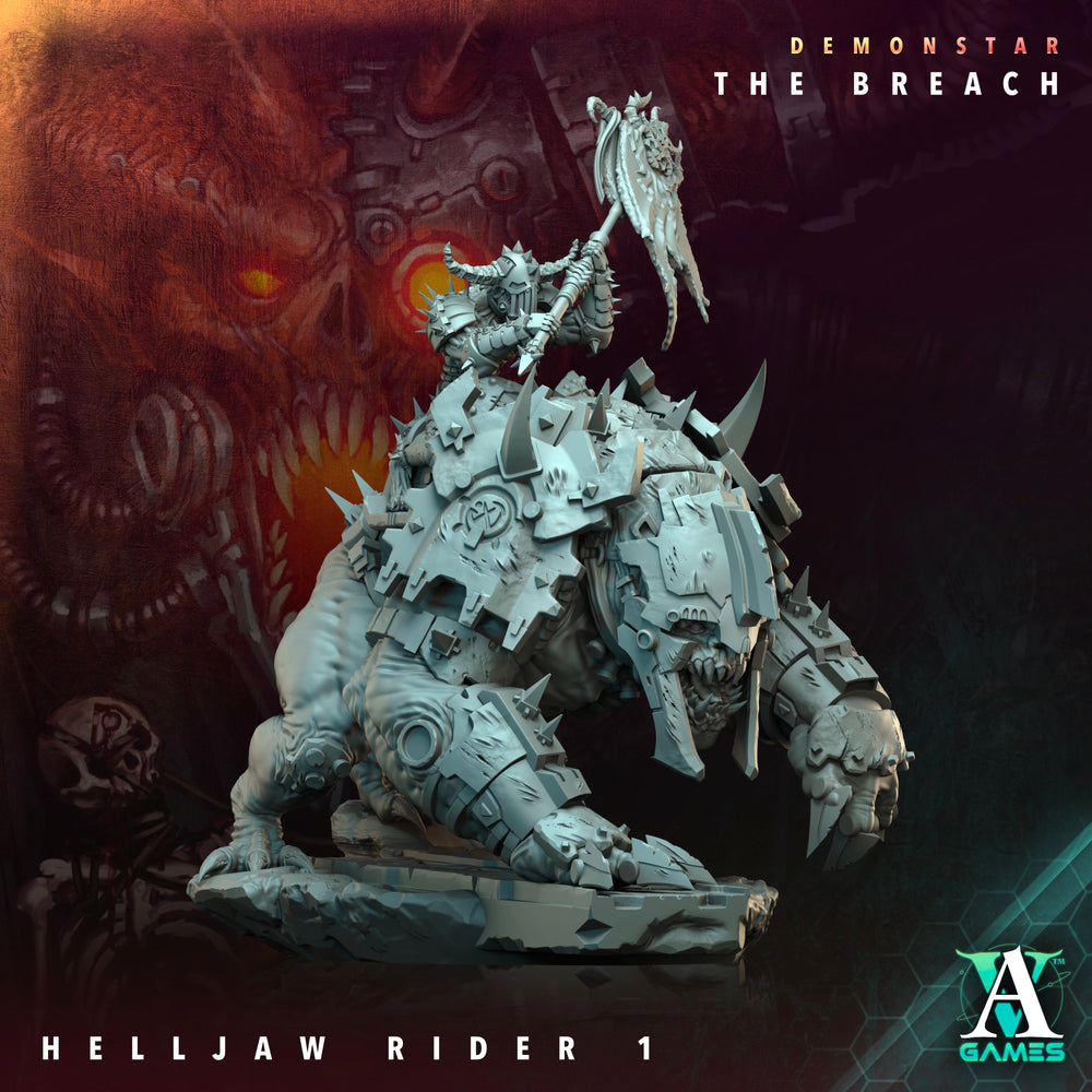 3D Printed Archvillain Games Demonstar The Breach - Helljaw Rider 28mm 32mm D&D (Online Only)