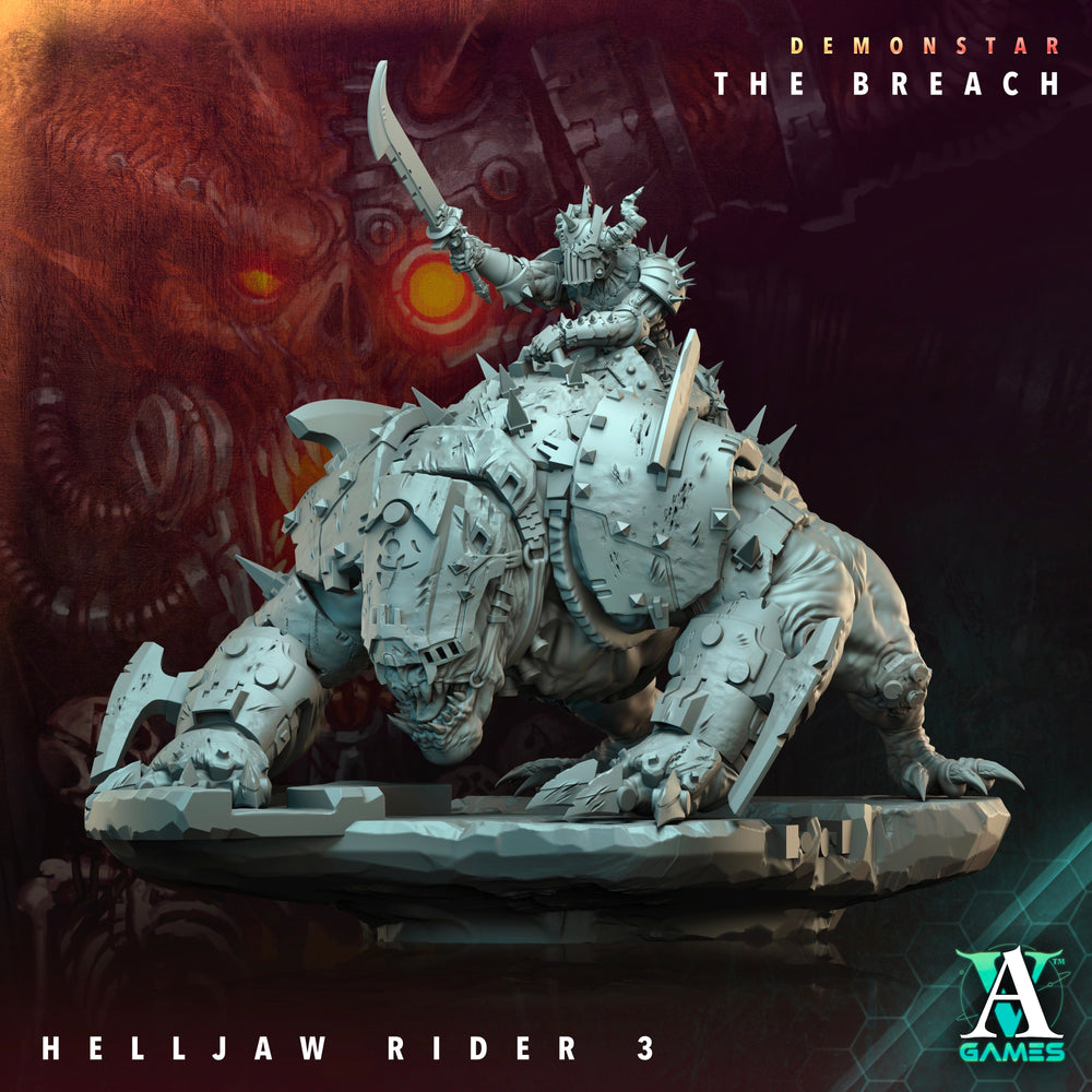 3D Printed Archvillain Games Demonstar The Breach - Helljaw Rider 28mm 32mm D&D (Online Only)