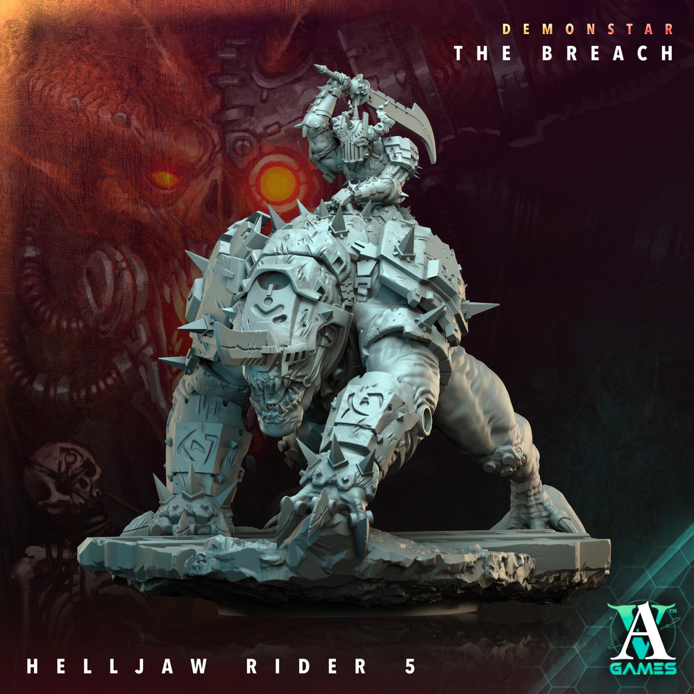 3D Printed Archvillain Games Demonstar The Breach - Helljaw Rider 28mm 32mm D&D (Online Only)