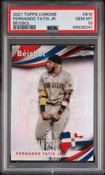 2021 TOPPS CHROME BEISBOL FERNANDO TATIS JR. #B10 - PSA 10 (Online Order Only)