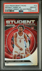Graded 2024 Panini Prizm Draft Picks Bronny James #12 Student Orientation Silver Prizm Rookie RC Basketball Card PSA 10 Gem Mint (ONLINE ORDER ONLY)