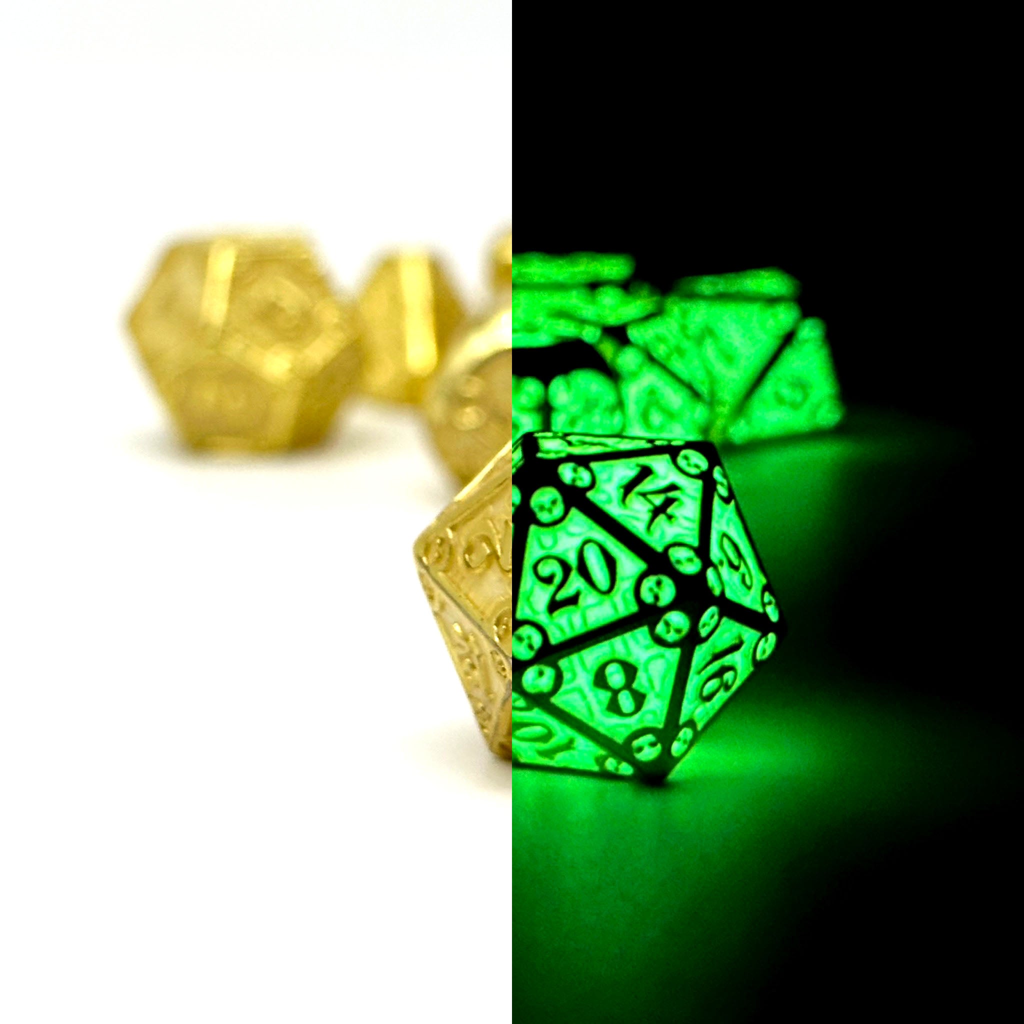 Dungeon Delve - Enchanted Parchment 7 Piece RPG set Alloy Metal Dice (Online Only)