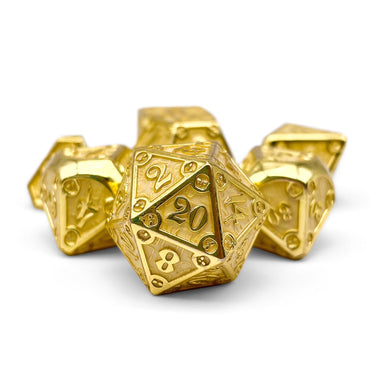 Dungeon Delve - Enchanted Parchment 7 Piece RPG set Alloy Metal Dice (Online Only)