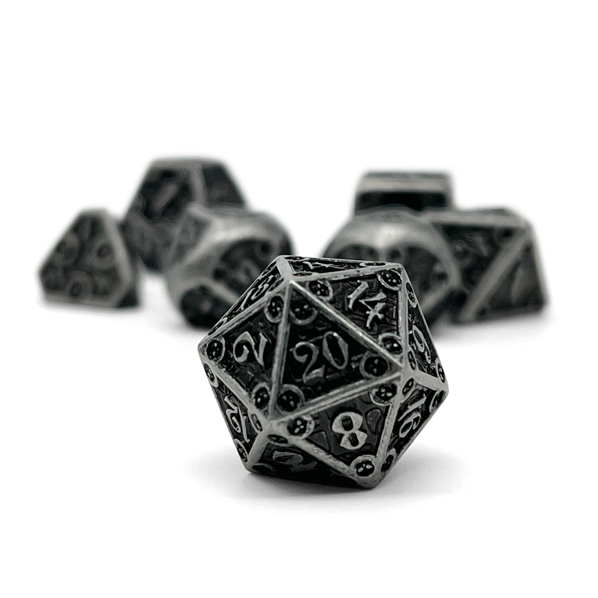 Dungeon Delve - Shadow Knight 7 Piece RPG set Alloy Metal Dice (Online Only)
