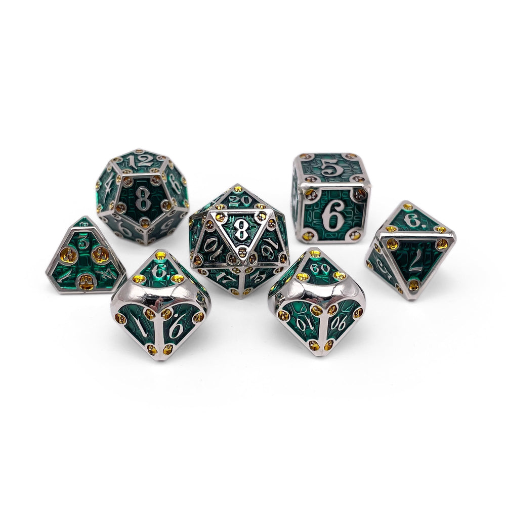 Dungeon Delve - Trickster 7 Piece RPG set Alloy Metal Dice (Online Only)