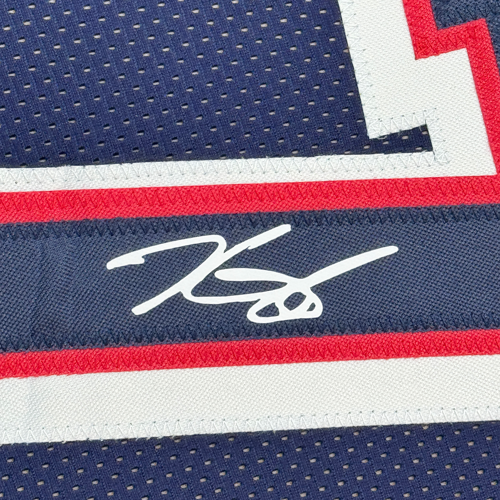 Framed Facsimile Autographed Kevin Durant 35x39 2024 United States Team USA Blue Reprint Laser Auto Basketball Jersey (ONLINE ORDER ONLY)