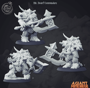 3D Printed Cast n Play Dwarf Commanders Set 28mm 32mm D&D (Online Only)