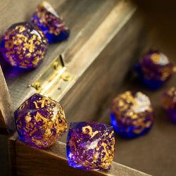 Dwarf Cut Arcane Nebula Handmade Resin DND Dice Set (ONLINE ORDER ONLY)