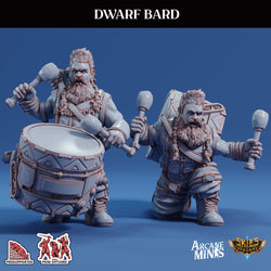 3D Printed Sordane Publishing Arcane Minis Dwarf Bard Swindler's Luck Part Two 28 32mm D&D (Online Only)