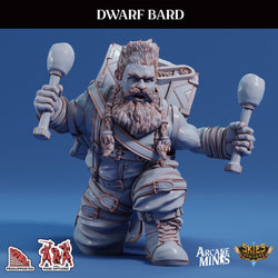 3D Printed Sordane Publishing Arcane Minis Dwarf Bard Swindler's Luck Part Two 28 32mm D&D (Online Only)