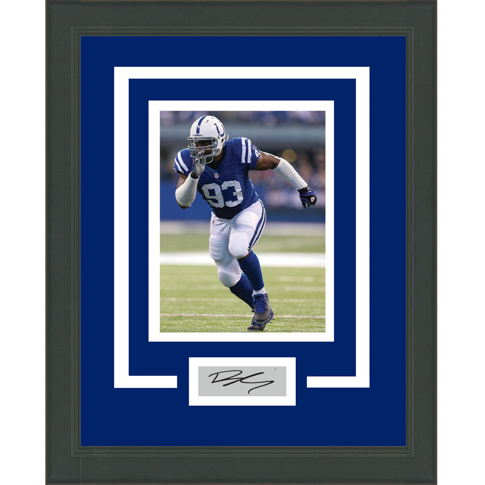 Framed Dwight Freeney Facsimile Laser Engraved Signature Auto Indianapolis Colts 11x14 Football Photo (ONLINE ORDER ONLY)